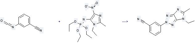 3-Cyanophenyl isocyanate can be used to produce 3-(4-ethyl-5-methyl-4H-imidazo[4,5-d][1,2,3]triazol-2-yl)-benzonitrile at the temperature of 60 °C